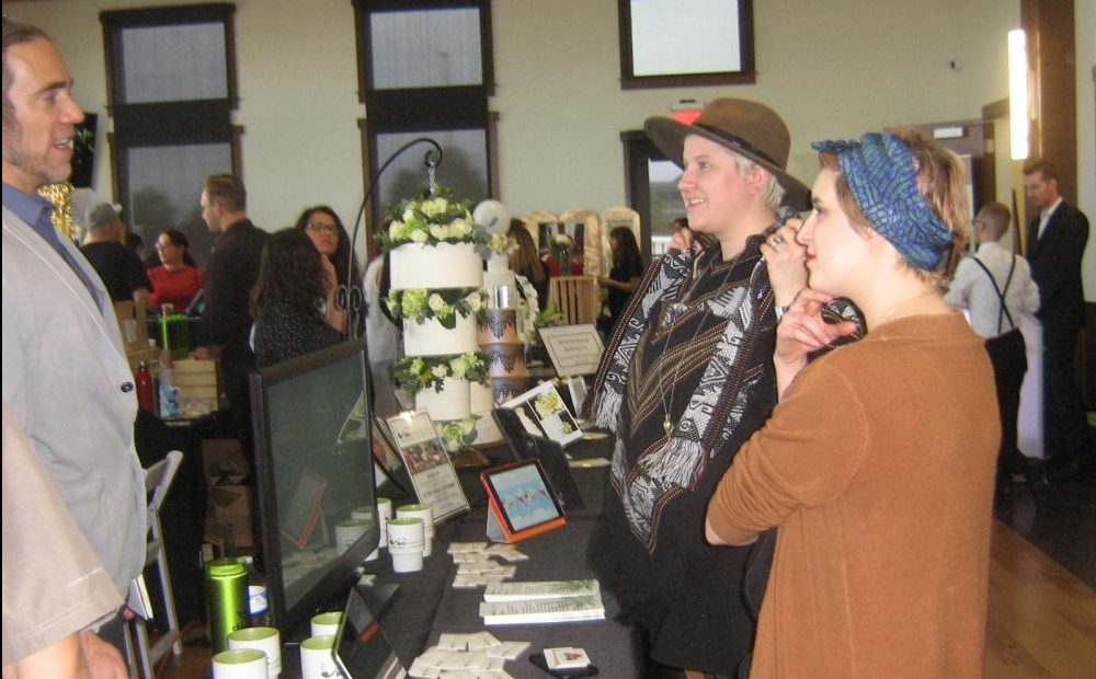 Vendors and visitors come together at the Cannabis Wedding Expo in suburban Denver. (Bruce Kennedy, The Cannabist)