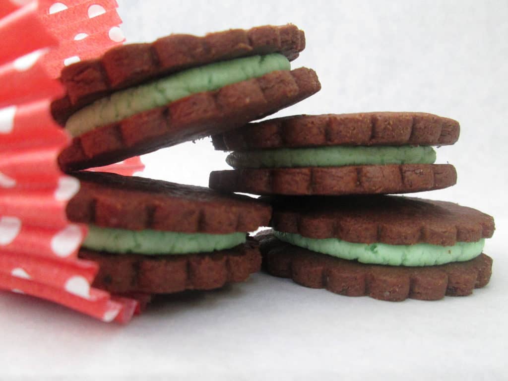 Mint Chocolate Sandwich cookies from Flourish.
